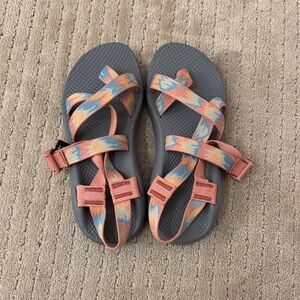 Chaco Women's Sandals with Orange and Blue Straps